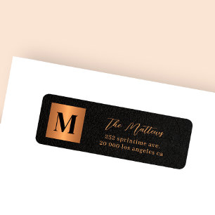 Elegant monogram initial black gold