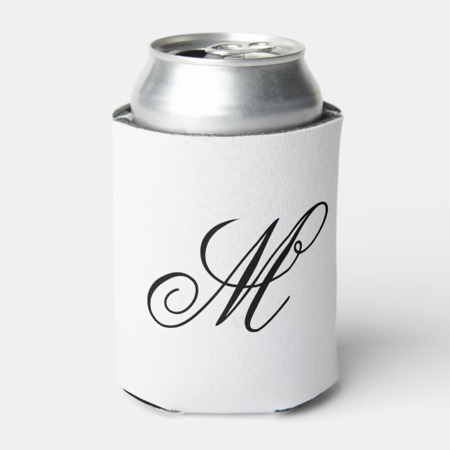 Elegant Monogram Initial  Can Cooler (Can Front)
