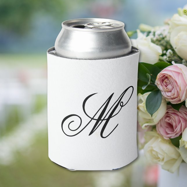 Elegant Monogram Initial  Can Cooler (Creator Uploaded)