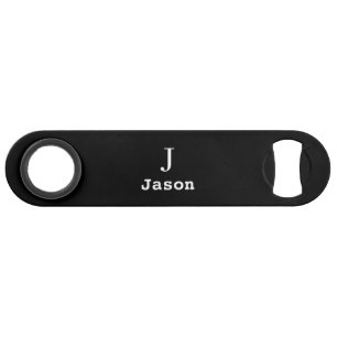 Elegant Monogram Initial Name Personalised Black