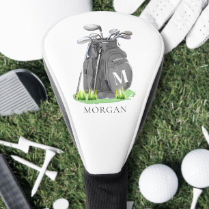 Elegant  Monogram Initial Name Personalised Golf Head Cover