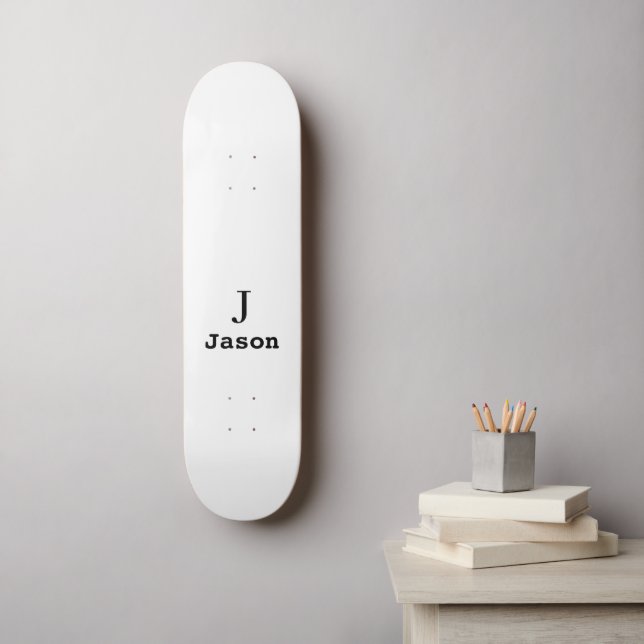Elegant Monogram Initial Name Personalised Skateboard (Wall Art)