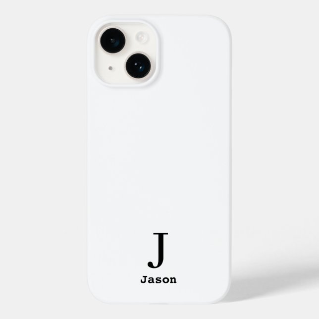 Elegant Monogram Initial Name Personalised White Case-Mate iPhone Case (Back)