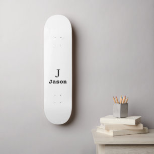 Elegant Monogram Initial Name Personalized Skateboard