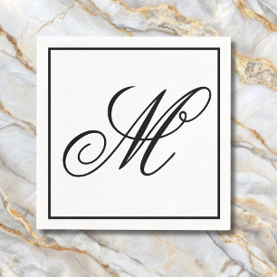Elegant Monogram Initial  Napkin
