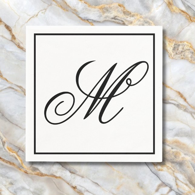 Elegant Monogram Initial  Napkin (Creator Uploaded)
