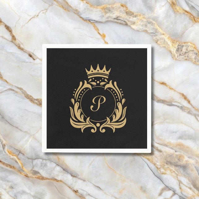 Elegant Monogram Initial  Napkin (Creator Uploaded)