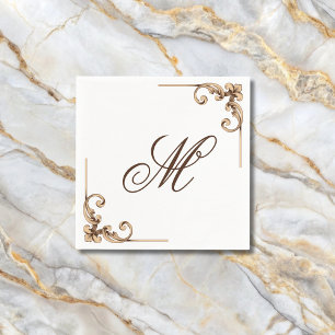 Elegant Monogram Initial  Napkin