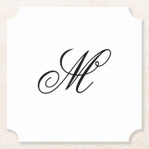 Elegant Monogram Initial  Paper Coaster