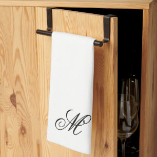 Elegant Monogram Initial Tea Towel