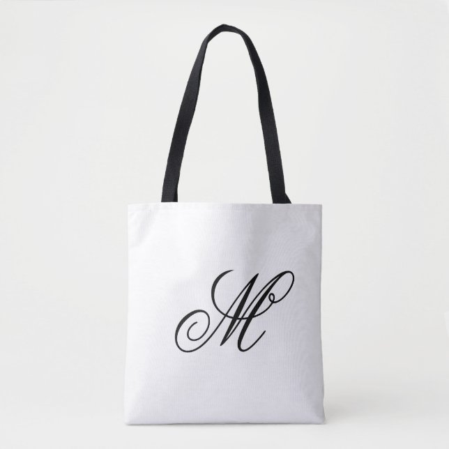 Elegant Monogram Initial  Tote Bag (Front)