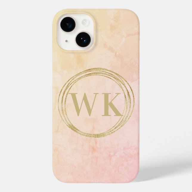 Elegant Monogram Initials Gold Circles Case-Mate iPhone Case (Back)