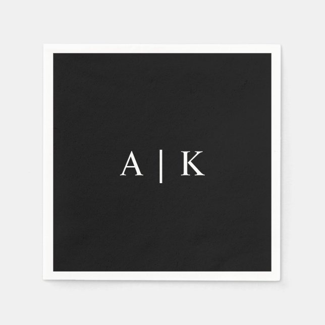 Elegant Monogram Initials Napkin Customisable  (Front)
