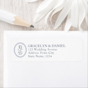 Elegant Monogram Initials Wedding Return Address
