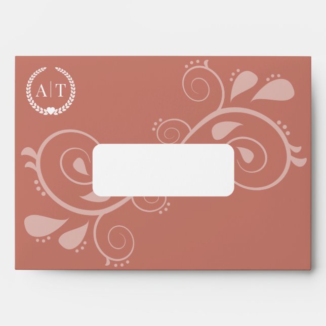 Elegant Monogram Initials with Return Address Enve Envelope (Front)