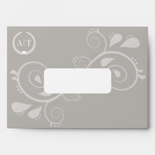 Elegant Monogram Initials with Return Address Envelope