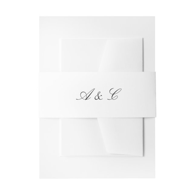 Elegant Monogram  Invitation Belly Band (Front Example)