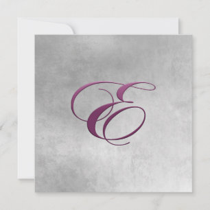 Elegant Monogram Invitation-Eggplant Purple E Invitation