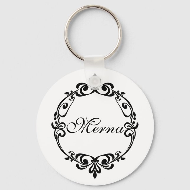 Elegant Monogram Keychain (Front)