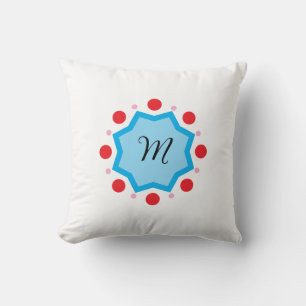 Elegant Monogram Letter M – Green Emblem with Red  Cushion