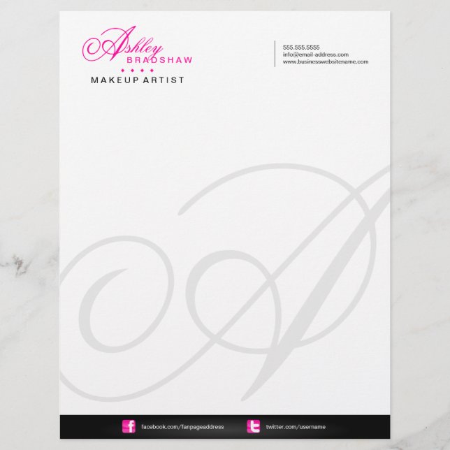 Elegant Monogram Letterhead (Front)