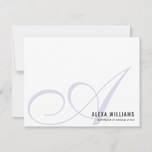 Elegant Monogram Light Purple Simple Business Card