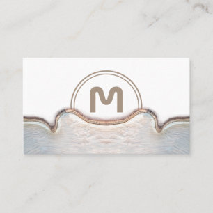 Elegant monogram light wooden carpentry business c business card