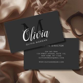 Elegant monogram logo gray black professional business card