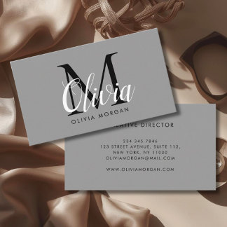 Elegant monogram logo gray professional business card