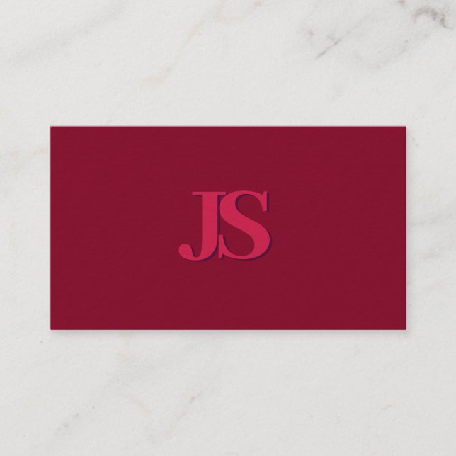 Elegant Monogram Luxury Premium Thick Paper Business Card (Front)
