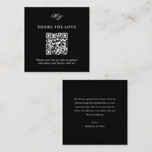 Elegant Monogram Minimal QR Code Share The Love Enclosure Card
