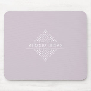 Elegant Monogram Minimalist Dusty Purple Classy Mouse Mat