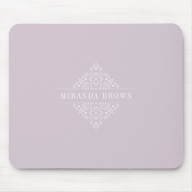 Elegant Monogram Minimalist Dusty Purple Classy Mouse Mat (Front)