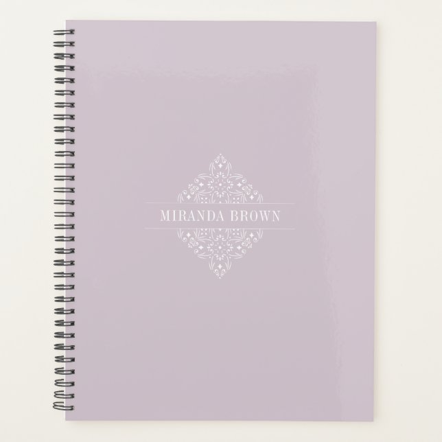 Elegant Monogram Minimalist Dusty Rose Classy Planner (Front)