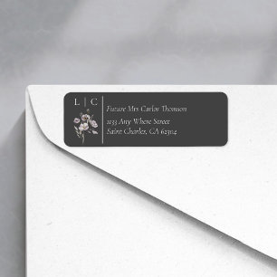 Elegant monogram minimalist grey RSVP address