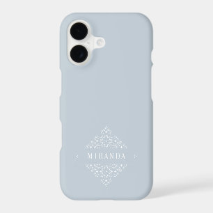 Elegant Monogram Minimalist Grey White Simple