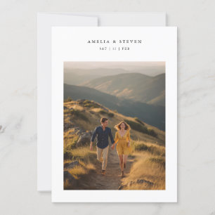 Elegant Monogram Minimalist Photo Wedding Invitation