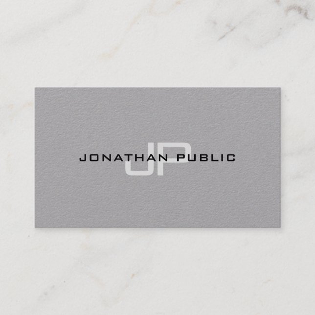 Elegant Monogram Minimalist Template Luxurious Business Card (Front)