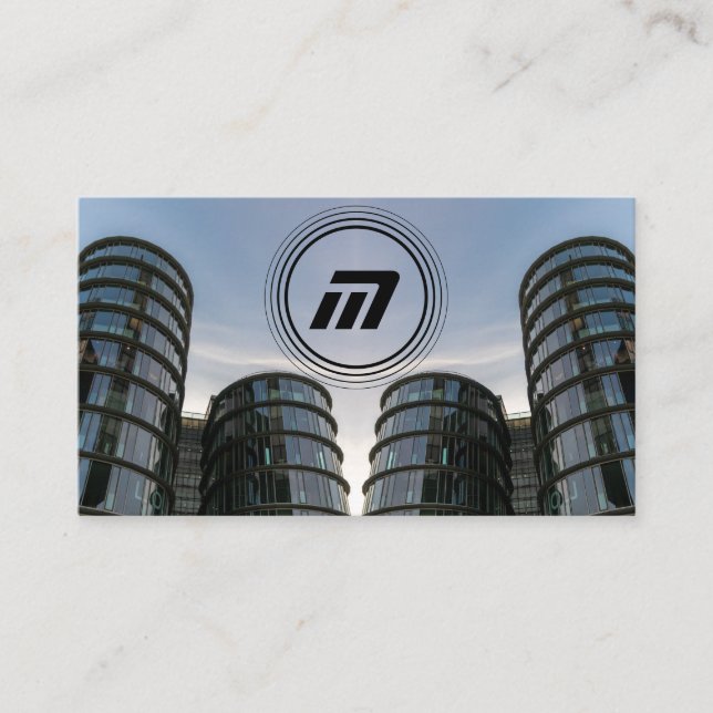 Elegant monogram modern architecture buildings business card (Front)