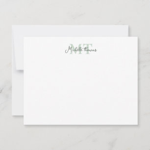 Elegant Monogram Modern Chic Script Name Card