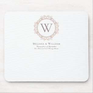 Elegant Monogram Modern Classic Wedding Mouse Mat