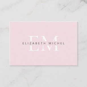 Elegant monogram modern cotton candy professional business card