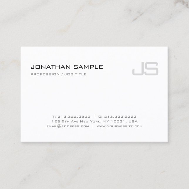 Elegant Monogram Modern Design Template Cool Business Card (Front)