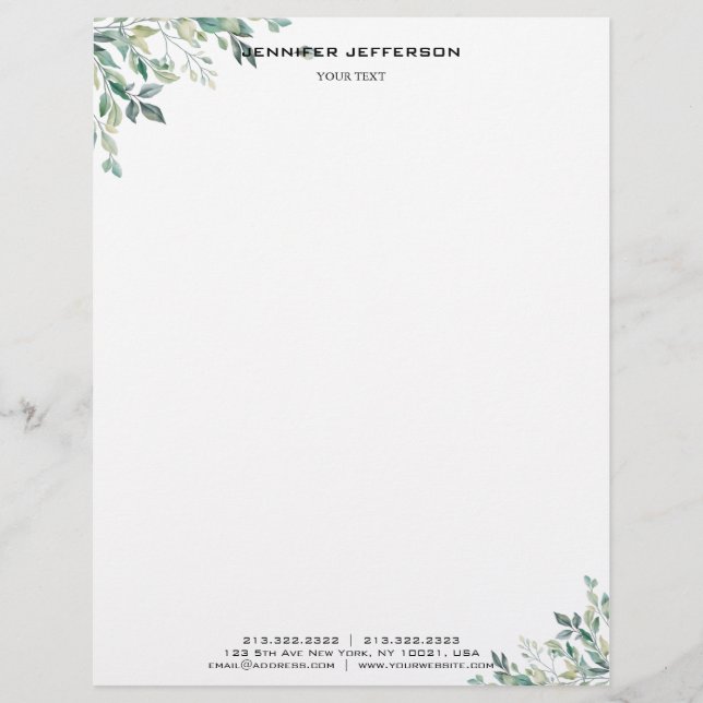 Elegant Monogram Modern Letterhead (Front)