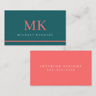 Elegant Monogram Modern Minimalist Business Card