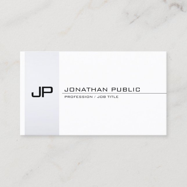 Elegant Monogram Modern Minimalist Plain Simple Business Card (Front)
