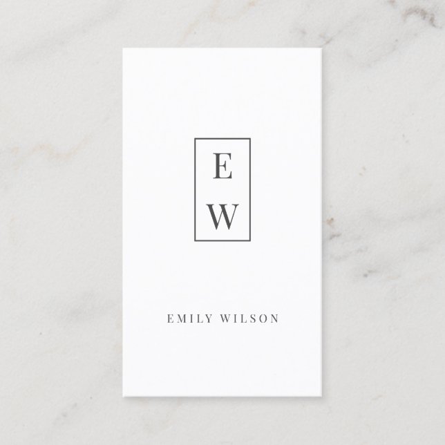 Elegant Monogram Modern Minimalist Professional Business Card (Front)