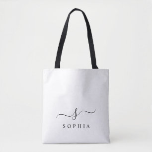 Elegant Monogram Modern Minimalist  Tote Bag