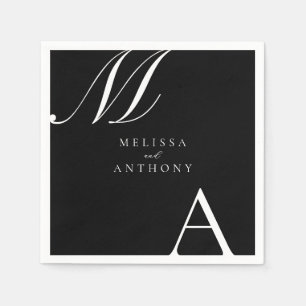 Elegant Monogram Modern Minimalist Wedding Napkin