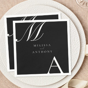 Elegant Monogram Modern Minimalist Wedding Napkin